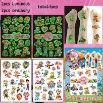 Paw Patrol Vaikų Laikinos Tatuiruotės Lipdukai PAW Patrol Šviečiantys Tatuiruotės Lipdukai Letenos Lipdukas Apdovanojimų Lipdukai Periferija Šventės Dovanėlės