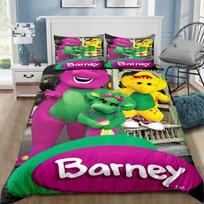 3D Spausdintas Barney Animacinių Filmukų Draugai Patalynės Komplektas Miegamojo Minkštos Modernios Antklodės Patogus Užvalkalas Ant Antklodės Ir Pagalvės Užvalkalas 70x133cm 3pcs