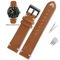 ONE18mm 20mm 22mm Replica Leather Watch Strap Omega Hippocampus 300/150/600 Speedmaster Male Suitable for Seiko Hamilton Watch BandMN 18mm