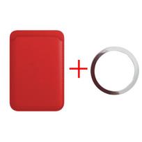Magnetinis odinis piniginės kortelių laikiklis dėklas Magsafe IPhone 16 15 14 13 12 Pro Max 8 Plus, smulkiai austas Mac Safe dangtelio priedai raudona