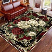 Raudoni Retro Dideli Plotiniai Kilimai Svetainei Europietiška Dekoracija Namų Sofa Zonos Kilimas Nuostabus Miegamasis Neslystantis Grindų Kilimėlis Skalbiamas 60*90cm