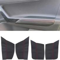 Volkswagen Tharu T-Cross 25 Door Armrest Leather Trim Cover Black with Black Stitching 4-piece