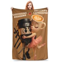 Ballerina Cappuccina Cappuccino Italian Brainrot Plush Blanket Students  Flannel Throw Blanket For Couch Chair Soft Bedspread 30x40in