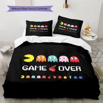 Pac-Man rašto patalynė, Antklodžių komplektas, Antklodės užvalkalas, Pagalvės užvalkalas, Namų gimtadienio dovana (1 * užvalkalas antklodei + 2 * užvalkalai pagalvėms, be užpildo) 135x200cm
