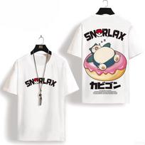 Summer Cartoon Cute Snorlax Fashion Printed Short Sleeve Casual Loose Personalized Comfortable Round Neck T-shir S