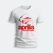 „Aprilia Racing Company“ logotipo juokingi marškinėliai su S-5XL dydžiais. Pagaminta JAV, unisex marškinėliai. XXXL
