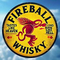 Vintažinis Whiskey Fireball Metalinis Skardinis Ženklas Sienos Meno Dekoras 20x20