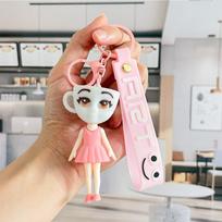 Italian Brainrot Keychain Tralalero Tralala Tung Tung Tung Sahur Ballerina Cappuccino Doll Keyrings Brain Rot Keychains Gifts
