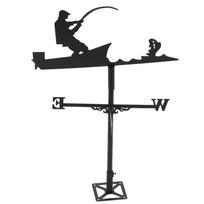 Fisherman Style Weather Vane Roof Bracket Rod Stainless Steel Wind Indicator for Outdoor balta