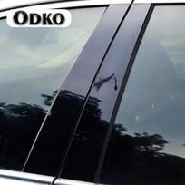 6 vnt. Automobilio langų apdailos dangtelis BMW 7 serijai E65 E66 2001–2008 2002 m. Formavimo B C stulpelio stulpeliai Durų lipdukas Decal Aksesuaras juoda