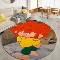 Meister Eder ir Jo Pumuckl Animacinis Apvalus Kilimas, Kilimas Svetainei, Miegamajam, Sofai, Žaidimų Kambariui Dekoracija, Neslystantis Grindų Kilimėlis Q0025 80cmx80cm