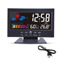 Multifunction Weather Stations Clock Thermometers Hygrometer With Temperature Trend Alarm Calendar Display 1