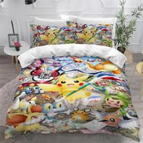 Anime Pokemon Pikachu Patalynės Komplektas Antklodė Užvalkalas Antklodei Lovos Patalynė Twin Vienvietis King Vaikams Suaugusiems Dovana EU Single(135*200cm)3pcs