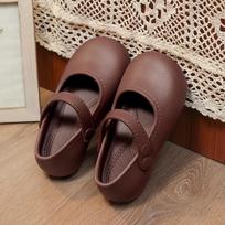 Mergaičių EVA bateliai su kaspinėliu „Princesė“ - Neslystantys, Stilingi, Mokyklos stiliaus, Pavasario/Rudens laisvalaikio avalynė Size 22-23 (Inner Length 15 cm) brown
