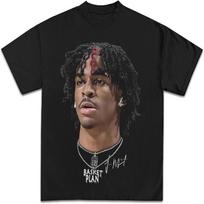 Krepšinio Planas Young Ja Morant Grafinis Marškinėlis _ Aukščiausios Kokybės Sunkus Krepšinio Marškinėlis Suaugusiems & Vaikams S juoda