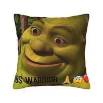 Funny Shreks Meme Pillowcase Merch Printing Cushion Cover Decoration Shreks Face Throw Pillow Case Cover Home Multi Size 12x12Inch