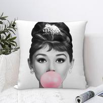 Klasikinė A-Audrey H-Hepburn Pagalvės užvalkalas Sofos Dekoratyvinis Namų Dvipusis Spausdintas Pliušinis Kvadratinis Mesti Pagalvės Užvalkalai Pagalvėlės Dekoracija 16x16Inch