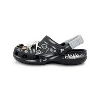 Crocs Classic klumpės Laimingi Grafiti Juodos EVA Madingi Gatvės Hip Hop Batai su Skylutėmis Unisex Juodi 34-35 juoda