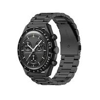 Nerūdijančio plieno dirželis Omega x Swatch bendram MoonSwatch laikrodžiui, 20 mm, metalinis sulankstomas sagtelė, riešo apyrankė, laikrodžio aksesuarai, sidabrinis 20mm juoda