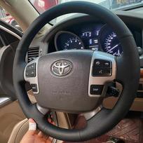 Rankomis siūta odinė persiko medžio spalvos automobilio vairo apdangalas, skirtas Toyota Land Cruiser LC 2008-2015 Tundra 2007-2013 4