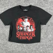 Stranger Things Marškinėliai Moteriški Dydis S Juodi Grafiniai Trumpinti Marškinėliai Netflix Eleven Laida XL