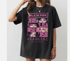 BlackPink 2025 Pabaigos Pasaulinės Ekskursijos Marškinėliai, 2025 BlackPink Jūsų Regiono Kpop Marškinėliai Unisex Marškinėliai S
