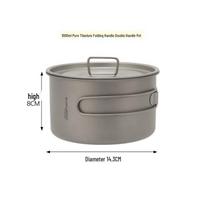 Pure Titanium Single-Handle Folding Pot for Outdoor Camping - Portable Cookware