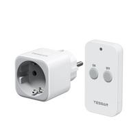 TESSAN 2300W Balti nuotolinio valdymo lizdai su 100 pėdų nuotolinio valdymo diapazonu, lizdas Kalėdų dekoracijoms, buitinei technikai ir lempoms 1 Outlet pilka spalva