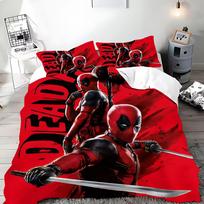 Anime Deadpool antklodės užvalkalas pagalvės užvalkalas patalynės komplektas suaugusiems berniukui mergaitei miegamojo dekoravimas vaikų dovana viengulis dvigulis didelis dydis EU Single(135*200cm)3pcs