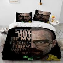 3D Breaking Bad Walter Hartwell Antklodė Lovos patalynės komplektasAntklodės užvalkalas Lovos komplektas Antklodės užvalkalas Pagalvės užvalkalas Karališkojo Karalienės dydžio lovos patalynės komplektas Vaikui EU Single(135*200cm)3pcs