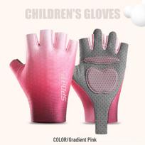 Children's Anti-slip Fingerless Workout Gloves: Pull-up Bar, Shock-absorbing, Wear-resistant, Bicycle Half-finger Sports Gloves L (Ages 7-11)
