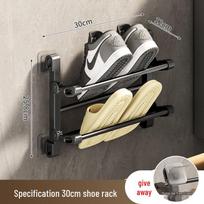 Foldable Wall-Mounted Shoe Rack for Behind-the-Door Storage