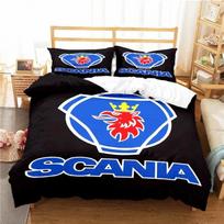 Scanias Sunkvežimio Logotipo Patalynės Komplektas Berniukams Mergaitėms Dvigulė Karalienės Dydžio Antklodės Užvalkalas Pagalvės Užvalkalas Lovos Vaikams Suaugusiems Madingi Namų Tekstilėextile 70x133cm 3pcs