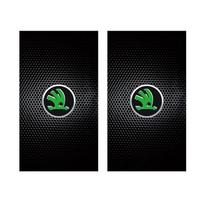 2 vnt. Automobilio centrinio statramsčio apsauginės plėvelės nuo įbrėžimų Lipdukai Skoda Octavia 2 3 Superb Rapid Kodiaq Karoq RS Fabia Kamiq Yeti 2Pcs Black