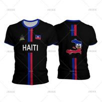 Haitis Futbolo Marškinėliai Vyriški Sportiniai Marškinėliai Haitiečių Vėliava Gatvės Dydžio Viršutiniai Drabužiai Unisex Laisvalaikio Grafiniai Marškinėliai Viršutiniai Drabužiai Y2k Vyriškos Dovanos S