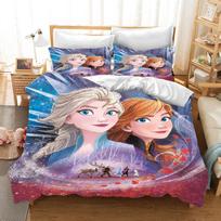 Vaikiška Frozen princesės patalynės komplektas Elsa Meškiukas Užvalkalas ant antklodės Karališkas su užvalkalu pagalvei 3D Vaikų patalynės komplektas EU Single(135*200cm)3pcs