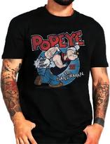 UWHSGAUOKjia Unisex Marškinėliai Špinatai Sion Specialūs Marškinėliai Vyrams Jūreivis Popeye Karštas Kraujas Animacija Trumpomis Rankovėmis S juoda