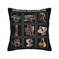 Types of Italian Brainrot Meme Character Pillowcase Printed Cushion Cover Decorative  Pillow Case Cover Bed Square 45X45cm 30x30cm 12x12in
