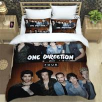Vienos krypties (One Direction) roko grupės patalynės komplektas miegamajam Minkšti modernūs lovatiesės Patogus vaikiškas antklodės užvalkalas Užvalkalas antklodei ir pagalvės užvalkalas EU Single(135*200cm)3pcs