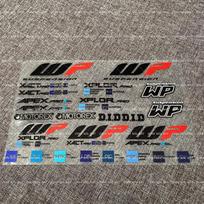 WP 3D reljefinis UV lipdukas decal motociklo amortizatoriams juoda