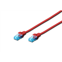 DIGITUS CAT 5e U-UTP patch cable PVC AWG 26/7 length 0.5m color red