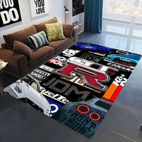 Living Room Carpet Cool Trendy Sports Car Rug Car Enthusiast Bedroom Decoration Mat Living Room Bedroom Home Decoration 40x60cm