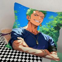 Roronoa Zoro Animacinis O-Vienas P-Piece Pagalvės užvalkalas Kvadratinė pagalvė Miegamojo Sofos Laisvalaikio Komforto pagalvėlė Svetainės Namų dekoravimas 16x16Inch