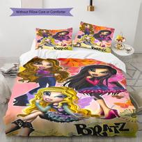 Bratz rašto patalynė, pledų komplektas, pledo užvalkalas, pagalvės užvalkalas, namų gimtadienio dovana (1 * antklodės užvalkalas + 2 * pagalvės užvalkalai, be šerdies) 135x200cm