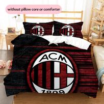 AC Milan futbolo klubas Raštas Patalynės antklodės komplektas Namų dekoracija Dovana (1 * užvalkalas antklodei + 2 * užvalkalai pagalvėms be užpildo) 135x200cm