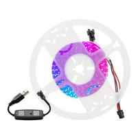 LED šviesos juosta Rgb žemos įtampos Ws2812b bėgimo arklio kvėpuojantis vanduo 5V Dream Color USB šviesos juosta 144leds/m 1m+bt įvairiaspalvis