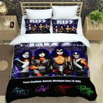 KISS grupės patalynės užvalkalas 3D spausdinimas Kiss grupė Roko patalynės komplektas Visų sezonų antklodės užvalkalas ir pagalvių užvalkalai Viengulis Dvigulis Karališkas 70x133cm 3pcs