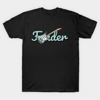 Men Black Print T-shirt Fender No-Cut Transfer Paper Print Cotton Tshirt 2XL juoda
