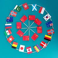 100 vnt. dantų krapštukų su vėliavėlėmis Mažos nacionalinės vėliavėlės Eurovizijos vakarėlio reikmenims China Mainland red