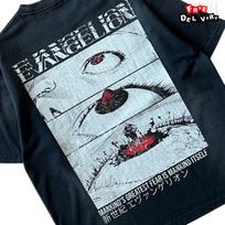 End of Evangelion Vintažiniai Grafiniai Marškinėliai, Anime Reprintas T-shirt Neon Genesis Stiliaus Unisex Marškinėliai M white
